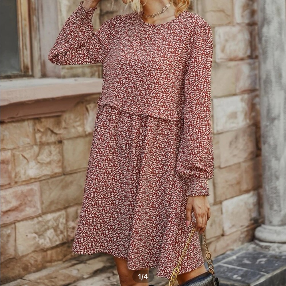 All over prink ruffled baby doll dress - Picture 2 of 4